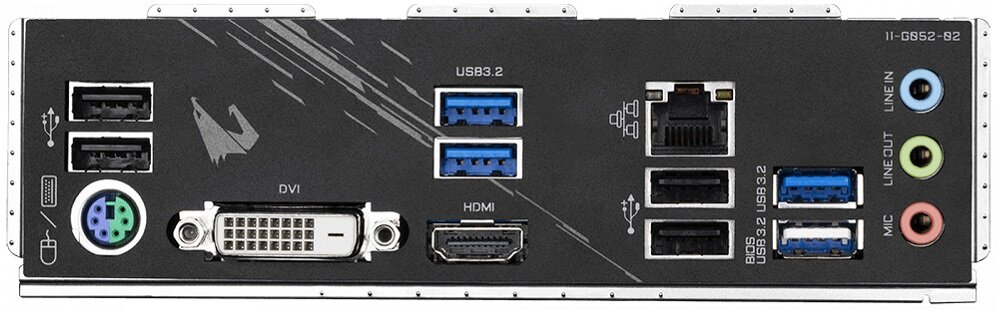 Płyta główna GIGABYTE B550M Aorus Elite - Zestaw gniazd