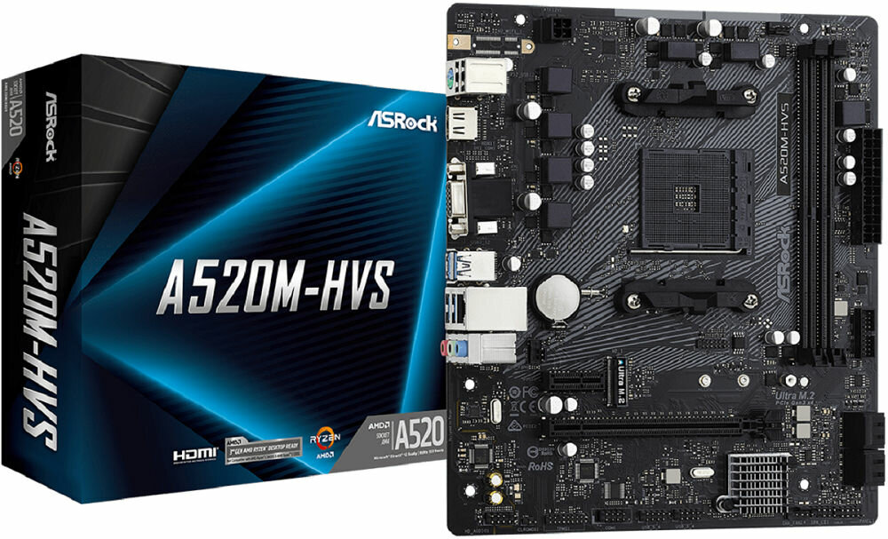 Płyta główna ASROCK A520M-HVS - nieiwelkie rozmiary