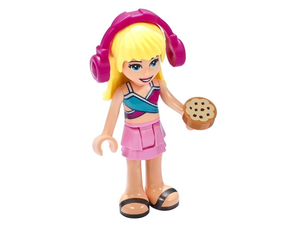 LEGO Friends Letnia kostka do zabawy Stephanie 41411 minilaleczka LEGO Friends Stephanie gramofon figurka tajemniczego zwierzęcia arkusz z naklejkami