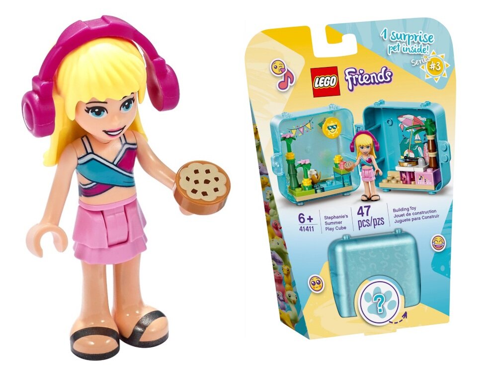 LEGO Friends Letnia kostka do zabawy Stephanie 41411 klocki LEGO elementy LEGO poddawane specjalistycznym testom wytrzymałościowym solidnie przebadane spełniają najwyższe standardy bezpieczeństwa