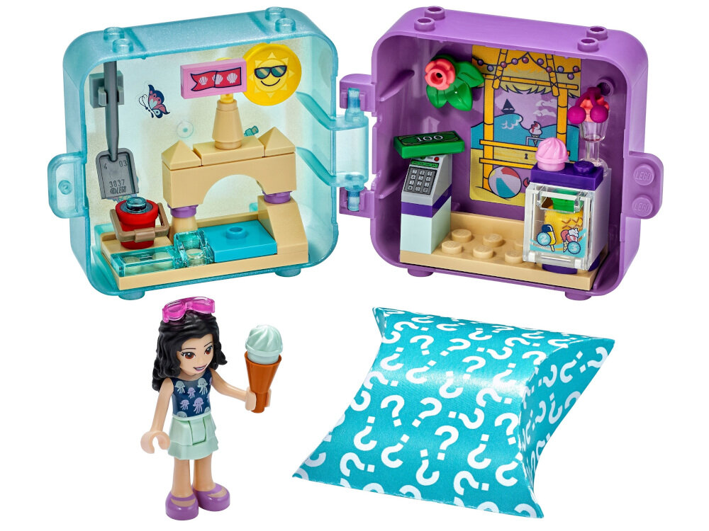 LEGO Friends Letnia kostka do zabawyEmmy 41414 kostki LEGO Friends zabawki ze zwierzakami mała barwna plażowa scenka