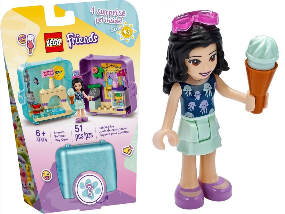 LEGO Friends Letnia kostka do zabawy Emmy 41414 klocki LEGO elementy LEGO poddawane specjalistycznym testom wytrzymałościowym solidnie przebadane spełniają najwyższe standardy bezpieczeństwa