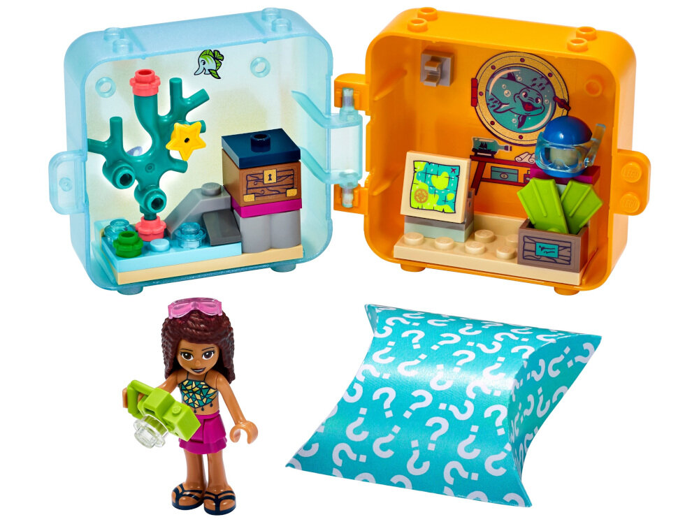 LEGO Friends Letnia kostka do zabawy Andrei 41410 przenośna kostka do zabawy figurka tajemniczego zwierzątka w losowym kolorze kreatywne akcesoria