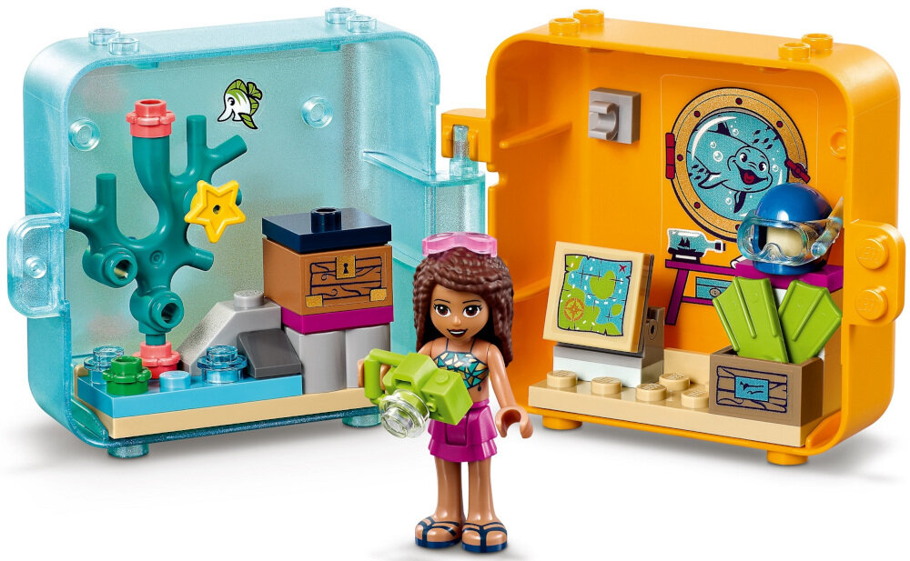 LEGO Friends Letnia kostka do zabawy Andrei 41410 kostki LEGO Friends zabawki ze zwierzakami mała barwna morksa scenka