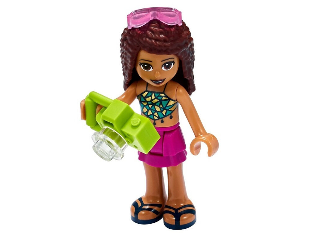 LEGO Friends Letnia kostka do zabawy Andrei 41410 minilaleczka LEGO Friends Andrea figurka tajemniczego morskiego zwierzęcia arkusz z naklejkami
