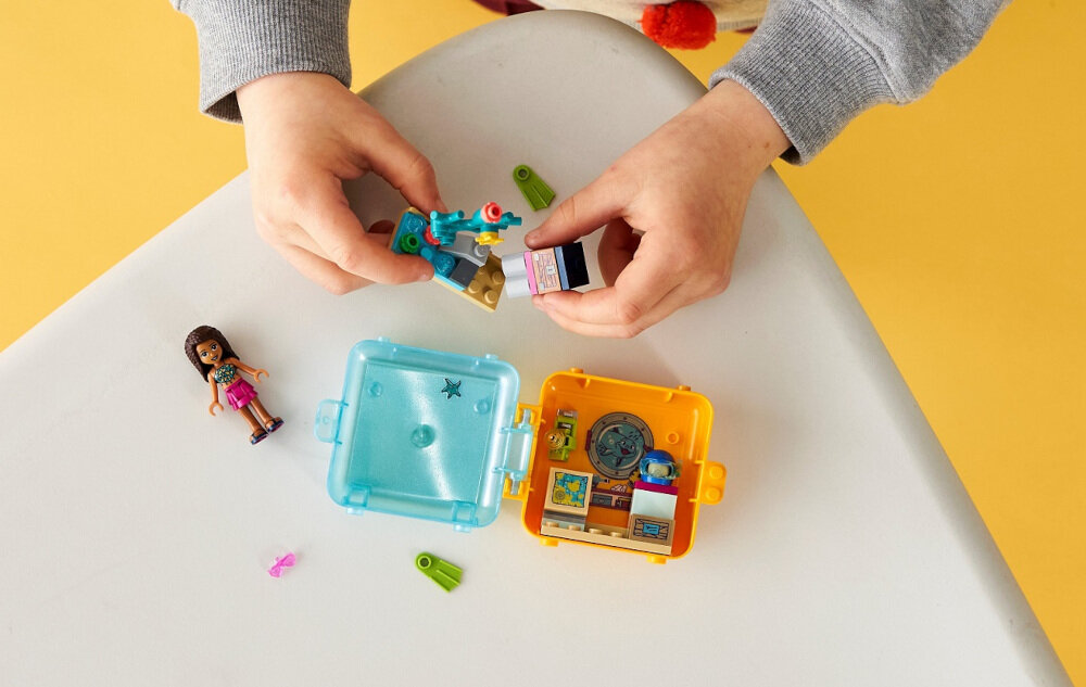 LEGO Friends Letnia kostka do zabawy Andrei 41410 elementy zestawu LEGO kostki można ustawiać w wieżę i łączyć ze sobą w zwariowane kształty dla dzieci w wieku od 6 lat