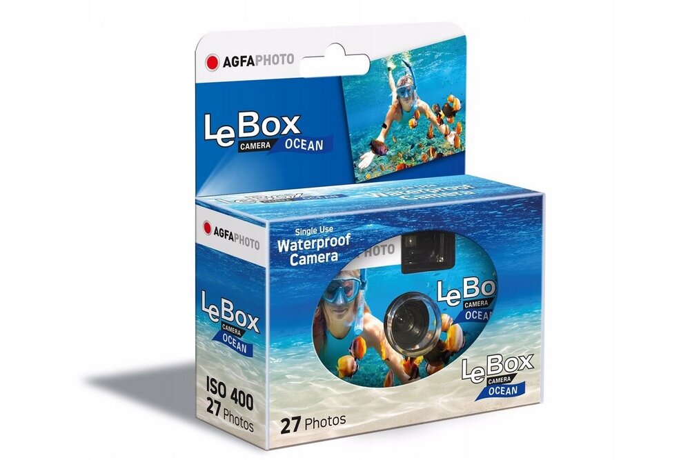 Aparat AGFAPHOTO LeBox Ocean obiektyw drukowanie film baterie ogniskowa wydajność rozdzielczość