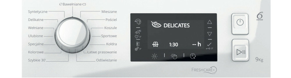 Suszarka WHIRLPOOL MFTD9X3WC wilgotność odzieży innowacja 6Zmysł suszenie