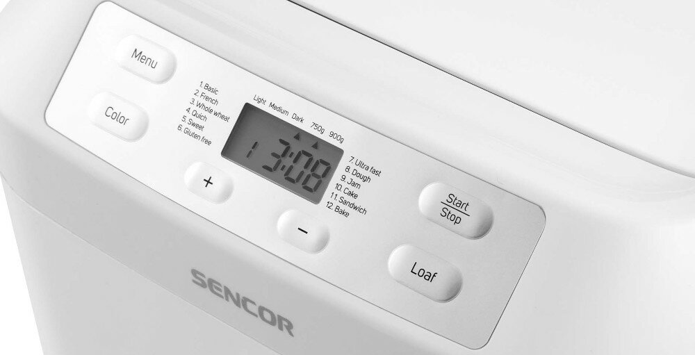 WYPIEKACZ CHLEBA SENCOR SBR 1040WH programy