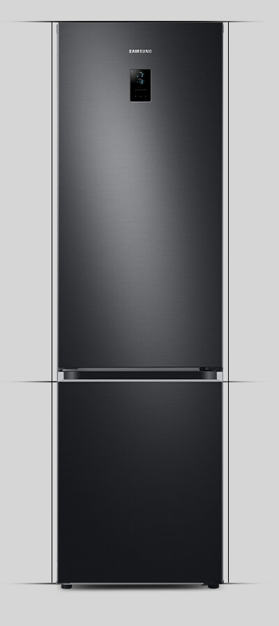 Elegancki front lodówki Samsung RB38T776CB1, którą kupisz w salonie lub w sklepie internetowym Media Expert Elegancki front lodówki Samsung RB38T776CB1, którą kupisz w salonie lub w sklepie internetowym Media Expert