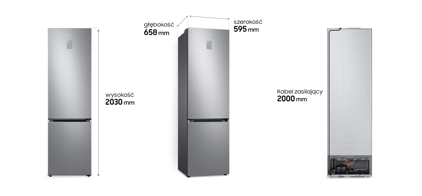 a Samsung hűtőszekrény és a tápkábel méretei