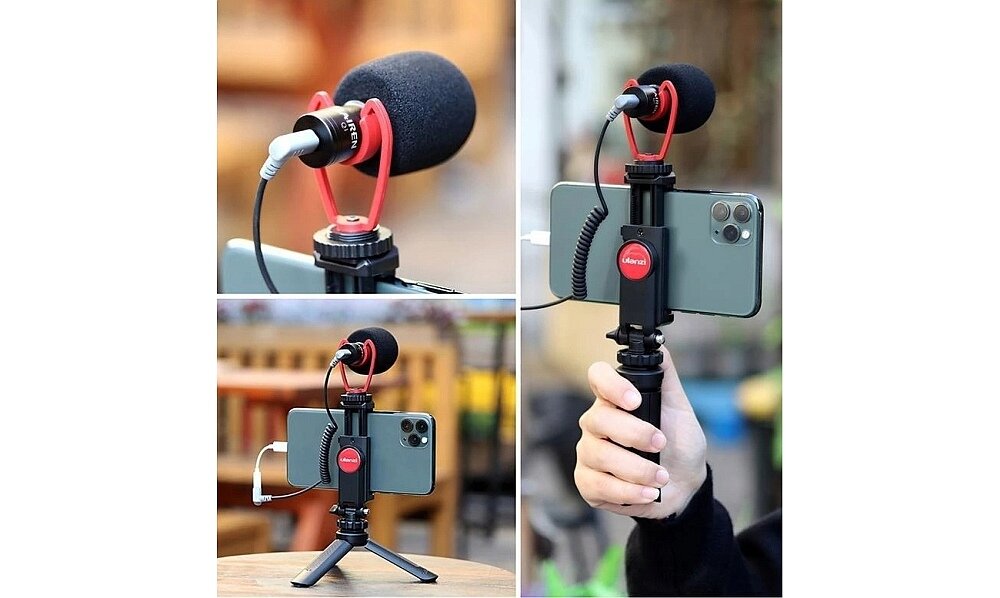 Zestaw VLOG do telefonu ULANZI Combo 1 mikrofon uchwyt statyw fotografia nagrywnie filmy youtube vlog dźwięk