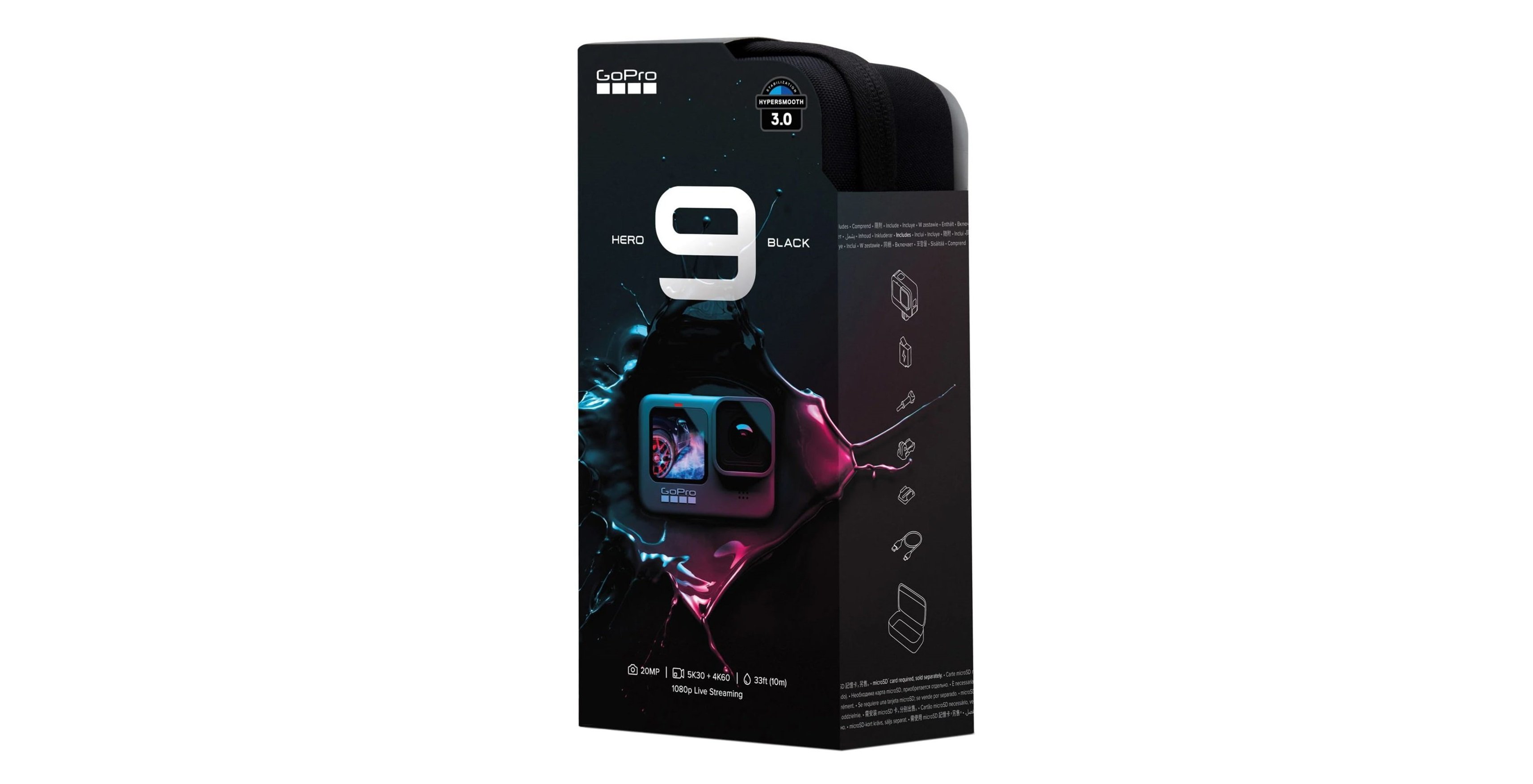 Kamera sportowa GOPRO HERO9 Black widok opakowanie