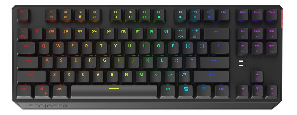 Klawiatura SPC GEAR GK630K Kailh Red RGB podświetlenie strefowe punktowe jednostrefowe