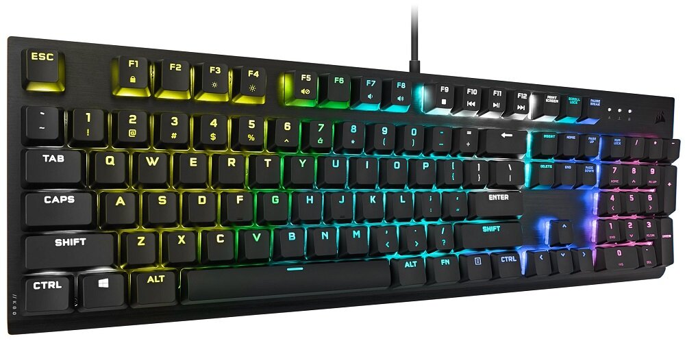 Klawiatura CORSAIR K60 RGB Pro Low Profile anti-ghosting obsługa wielu klawiszy jednocześnie