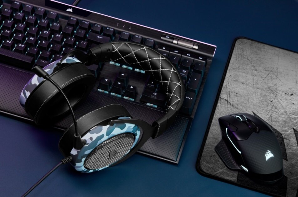 Słuchawki CORSAIR HS60 Haptic 50 milimetrowe przetworniki neodymowe