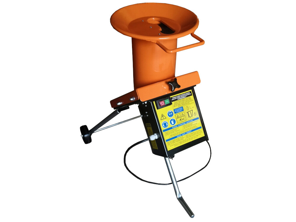 Rozdrabniacz do gałęzi VARES Shark 2.2 elektryczny silnik o mocy 2,2 kW mocny duża skuteczność cięcia hamulec przeciążeniowy ochrona termiczna maksymalna prędkość obrotowa 2800 obr/min 