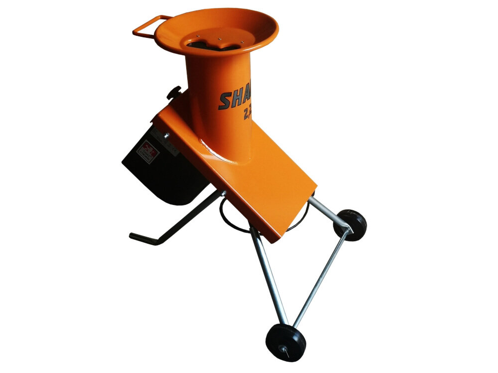 Rozdrabniacz do gałęzi VARES Shark 2.2 elektryczny funkcjonalny kompaktowa konstrukcja duża ergonomia dwa wbudowane kółka transportowe elementy maszyny w jednej zwartej obudowie