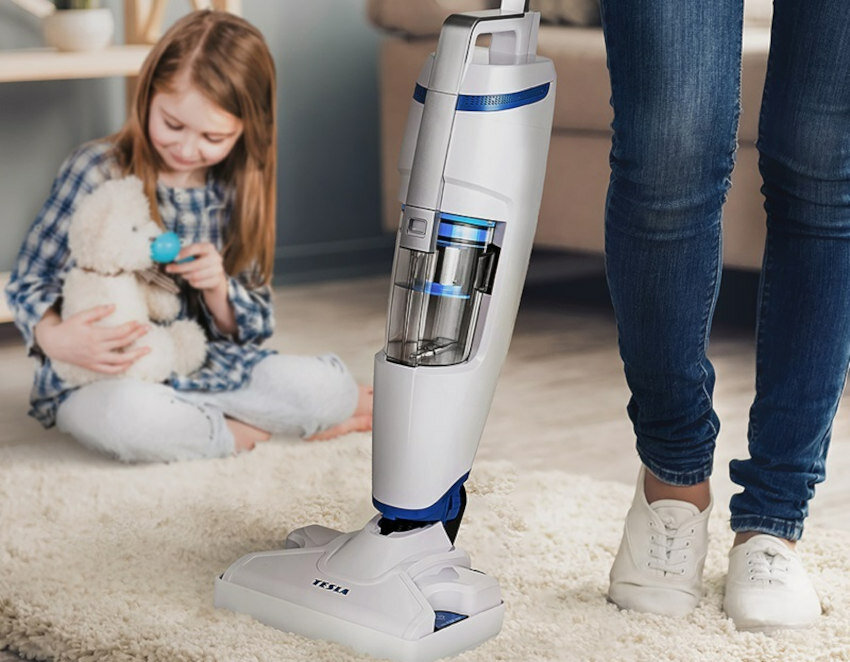 Odkurzacz TESLA PowerStar GT400 przyjazne dla srodowiska bez chemikaliow czyszczenie bez detergentow mop parowy dokladne czyszczenie oszczednosc czasu oszczednosc pieniedzy