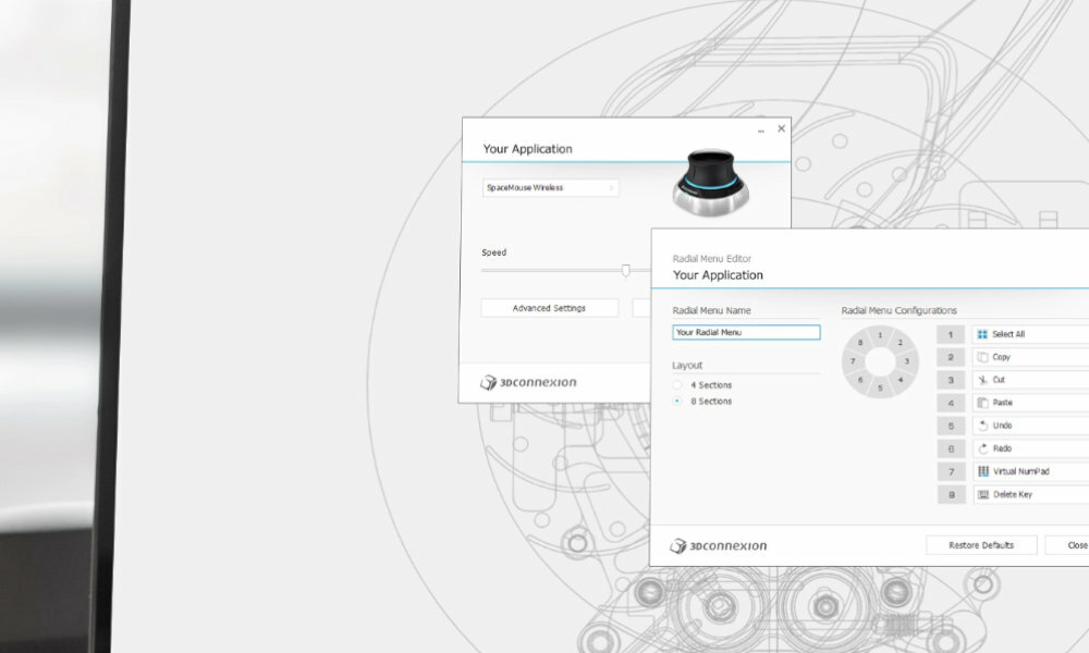 3DCONNEXION 3DX-700084 SpaceMouse Kit 2 aplikacja