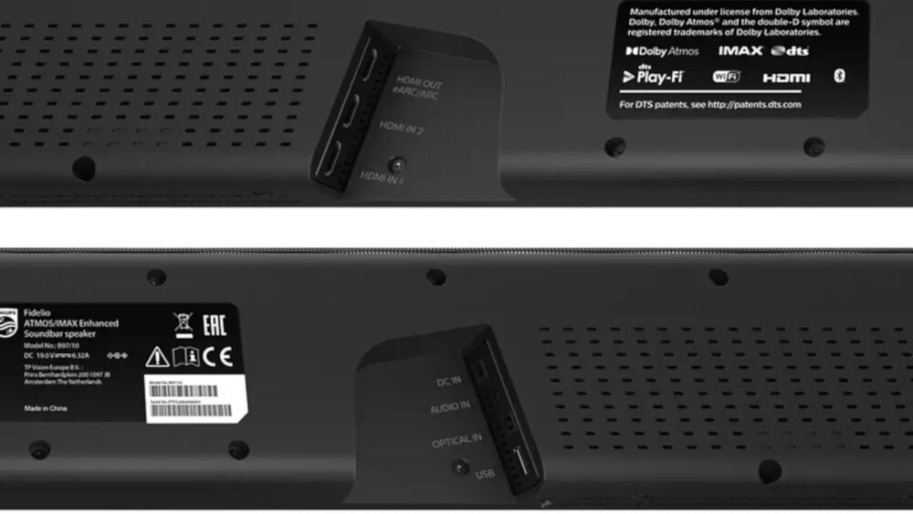 Soundbar PHILIPS B97/10 - złącza