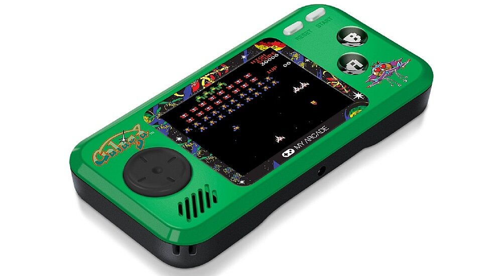 Konsola MY ARCADE Pocket Player Galaga gry ekran bateria przyciski sterowanie retro