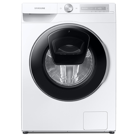 Pralka Samsung WW10T654DLH z białym panelem sterowania i przezroczystymi drzwiami z czarnym obramowaniem i drzwiczkami AddWash Pralka Samsung WW10T654DLH z białym panelem sterowania i przezroczystymi drzwiami z czarnym obramowaniem i drzwiczkami AddWash