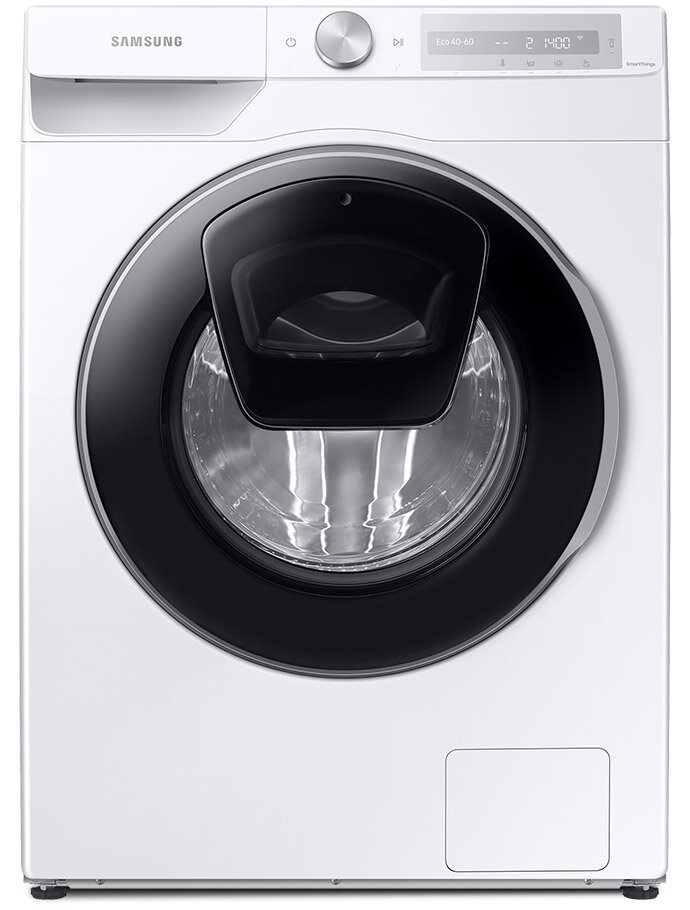 Pralka Samsung WW10T654DLH z białym panelem sterowania i przezroczystymi drzwiami z czarnym obramowaniem i drzwiczkami AddWash Pralka Samsung WW10T654DLH z białym panelem sterowania i przezroczystymi drzwiami z czarnym obramowaniem i drzwiczkami AddWash