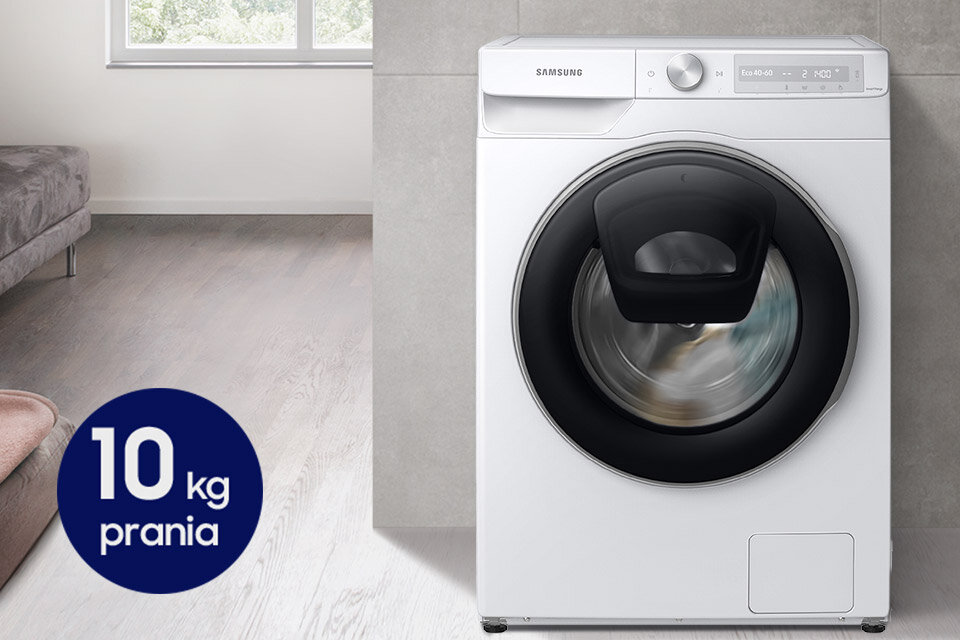 Pojemna pralka Samsung mieszcząca wsad o wadze nawet 10 kilo Pojemna pralka Samsung mieszcząca wsad o wadze nawet 10 kilo