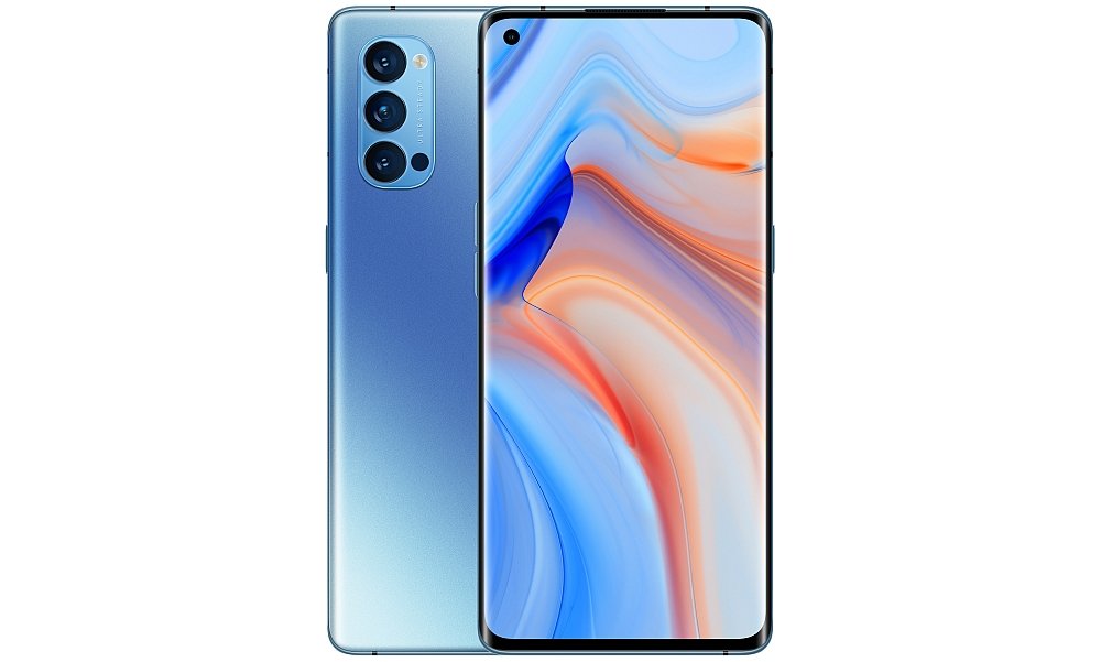 Smartfon OPPO Reno 4 Pro 5G 12 256GB Niebieski widok przód tył