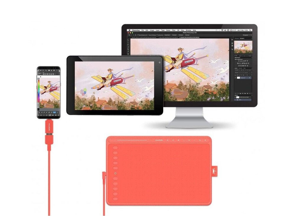 TABLET GRAFICZNY HUION HS611 kompatybilny z Windows i Mac OS