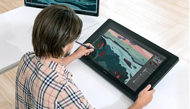 Tablet graficzny HUION Kamvas Pro 24 - najnowsze pasywne pióro 8192 stopnie nacisku