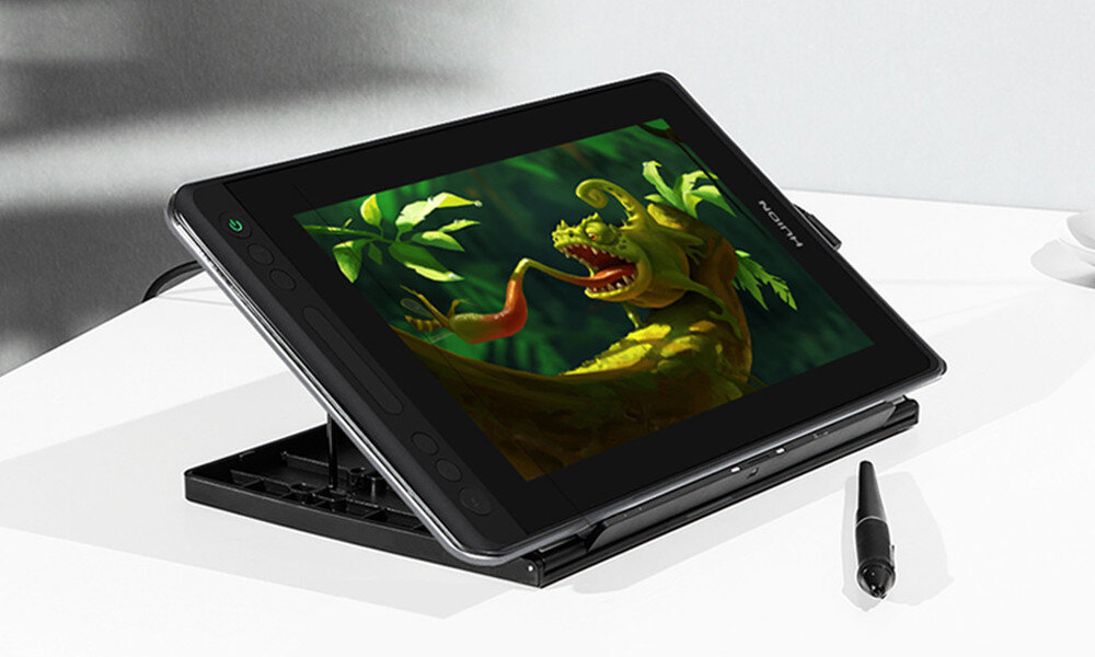 Tablet graficzny HUION Kamvas Pro 12 podstawa regulacja położenie ergonomia