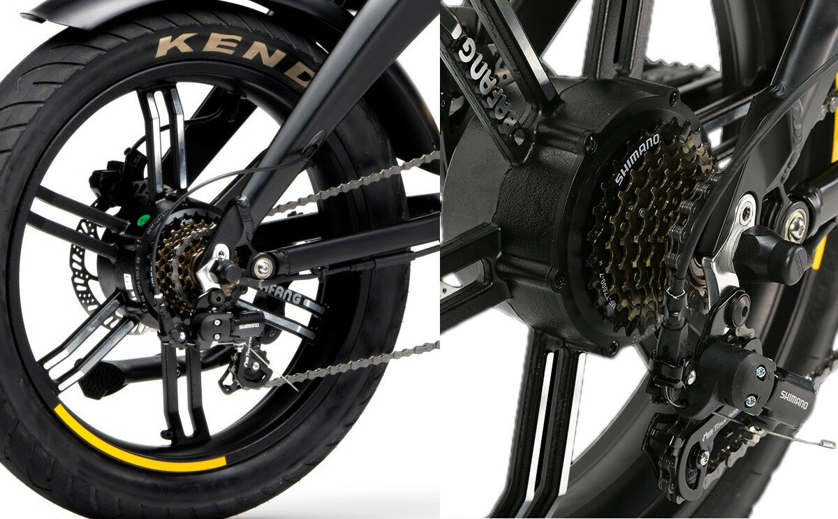 Rower elektryczny DUCATI Scrambler SCR-E Sport 20 Czarno-zolty silnik bezszczotkowy