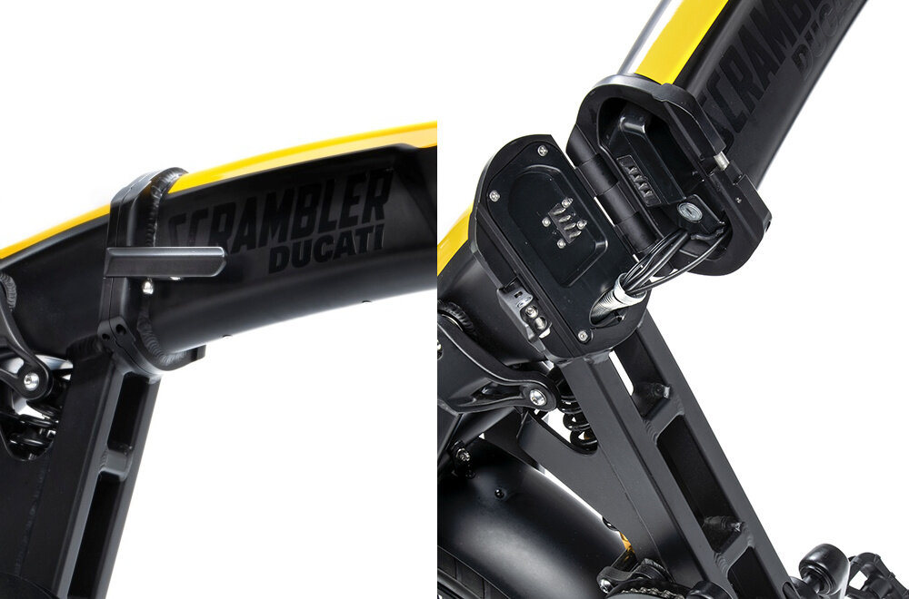 Rower elektryczny DUCATI Scrambler SCR-E Sport 20 Czarno-zolty silnik bezszczotkowy