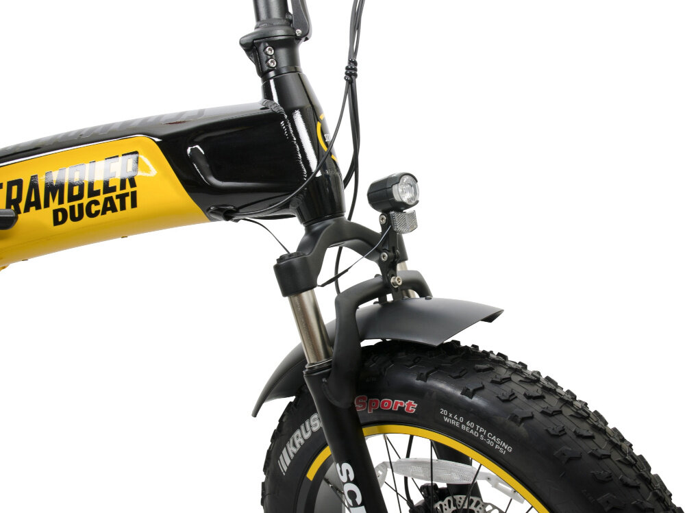 Rower elektryczny DUCATI Scrambler SCR-E 20 wodoodporne oswietlenie LED