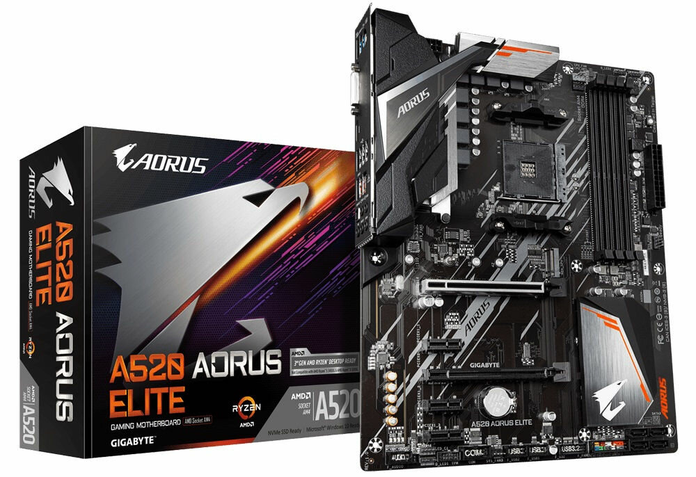 Płyta główna GIGABYTE A520 Aorus Elite - zintegrowana karta sieciowa 10/100/1000 szybkie łącze 1 Gbit/s