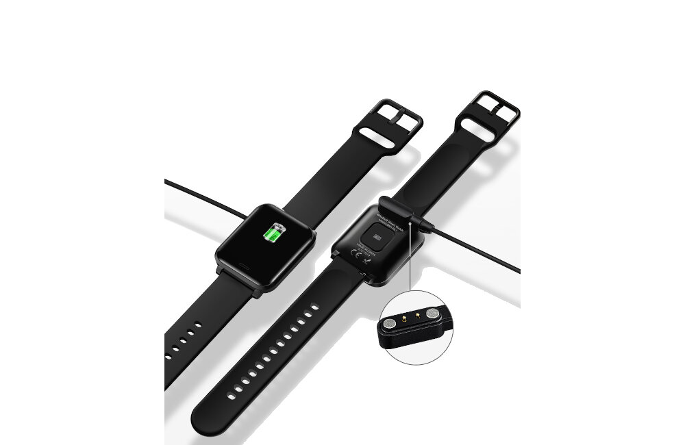 Smartwatch BLITZWOLF BW-HL1 czarny zestaw smartwatch kabel zasilajacy