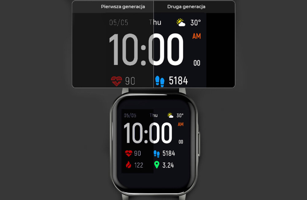 Smartwatch HAYLOU LS02 czarny wielofunkcyjny powiadomienia licznik kalorii monitoring snu