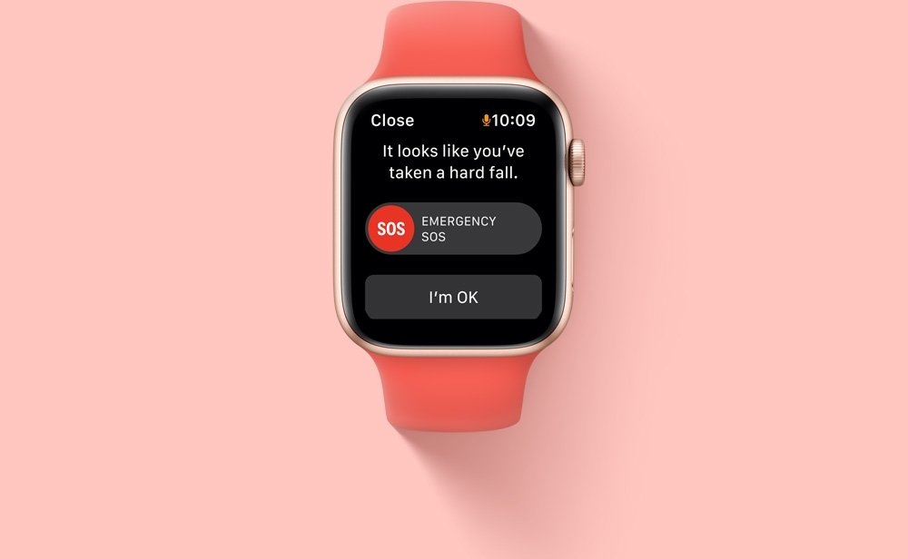 Smartwatch Apple Watch SE sos alarm sygnał