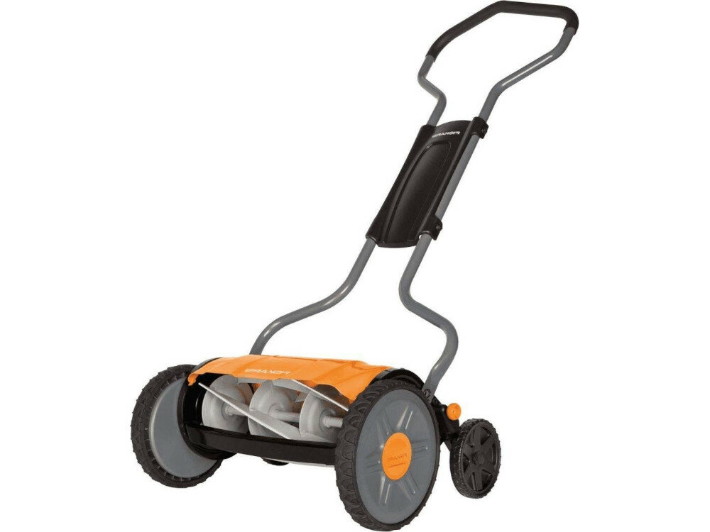 Kosiarka ręczna FISKARS StaySharp Plus ekologiczna nie wymaga podłączenia do prądu efektywne działanie metalowa obudowa trwała odporna na uszkodzenia