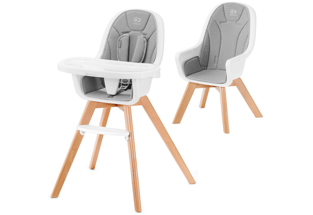 Krzesełko do karmienia KINDERKRAFT Tixi Estetyczny design Szary kolor