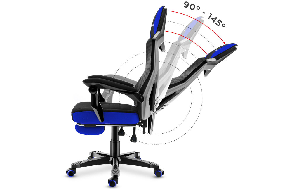 Fotel HUZARO Combat 3.0 Czarno-niebieski oparcie kąt