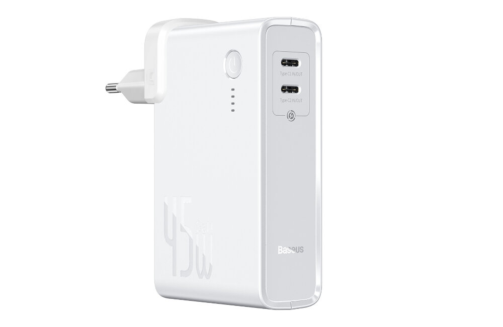 Powerbank BASEUS Power Station 2w1 10000mAh Czarny + Ładowarka sieciowa BASEUS GaN
