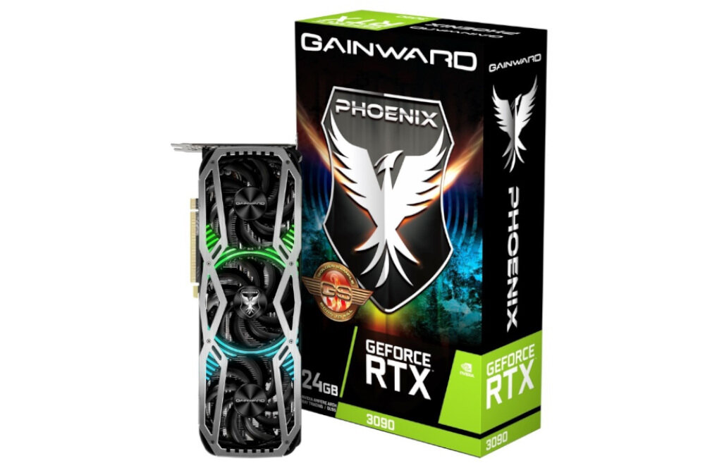 Karta graficzna GAINWARD GeForce RTX 3090 Phoenix 24GB - wygląd ogólny opakownie ostry obraz Nvidia Ampere rdzenie RT rdzenie Tensor Nvidia RTX