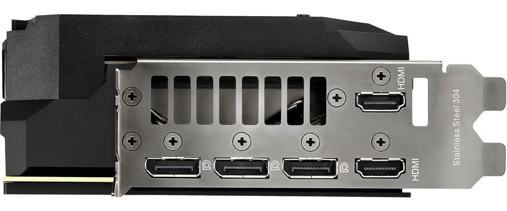 Karta graficzna Asus GeForce RTX 3080 Rog Strix - złącza i przepustowośc PCI Express HDMI DisplayPort