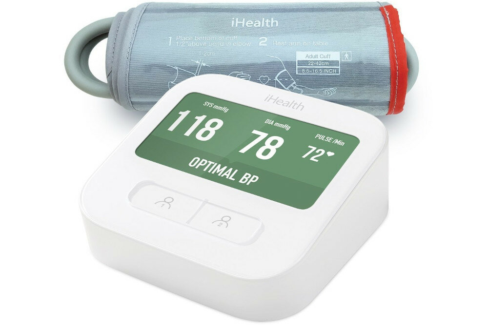 Cisnieniomierz IHEALTH Clear BPM1 wyglad front zakres dzialnia