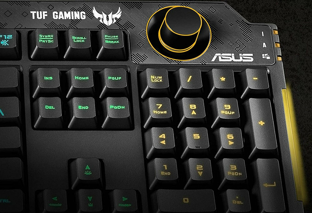 Klawiatura ASUS TUF Gaming K1 - regulacja glosnosci