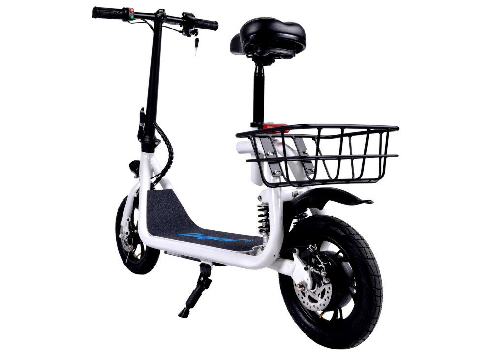 Hulajnoga elektryczna FRUGAL Spirit Bialy siedzisko obciazenie wytrzymalosc