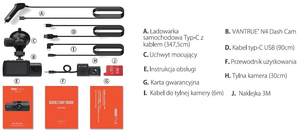 Wideorejestrator VANTRUE N4 3 Channel 